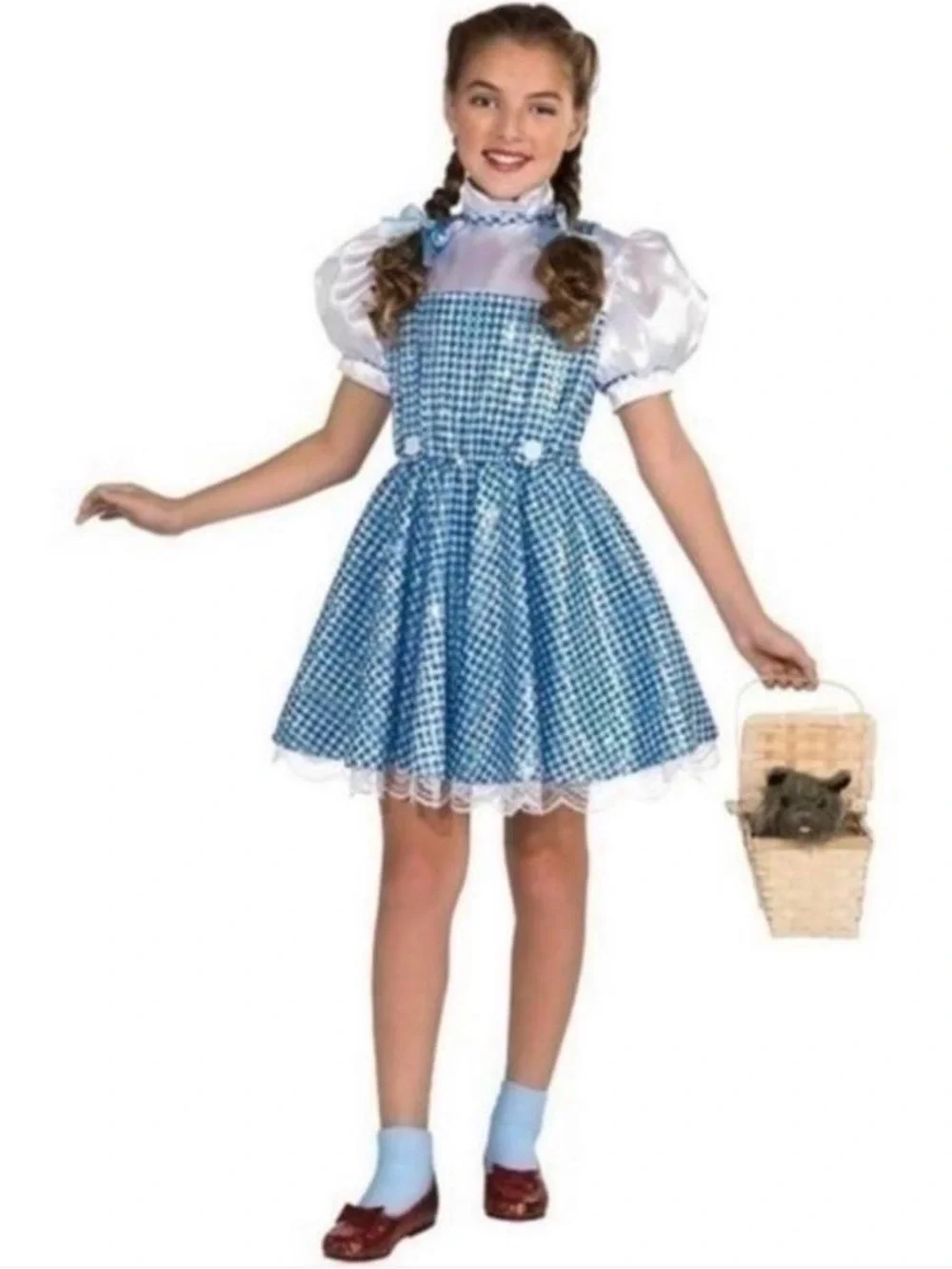 Wizard Of Oz Blue Gingham Pinafore Costume Dress One Size